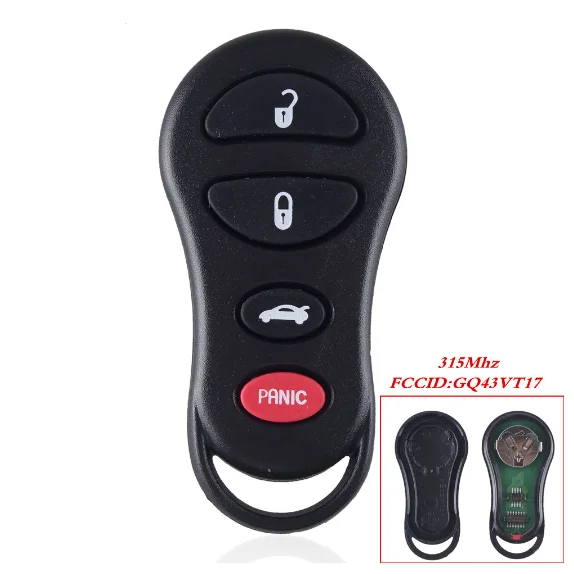 XZCFOR 3 + 1 4 кнопки дистанционный ключ брелок от машины 315 МГц для Jeep Dodge 2002 2003 2004 2005