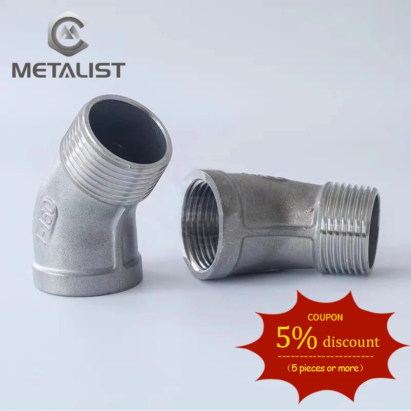 METALIST BSP 3/4&quotDN20 Female*3/4&quotDN20 Male Thread 45 Degree Elbow SUS304 Pipe Fitting Connector/Adapter For Water Oil Air |