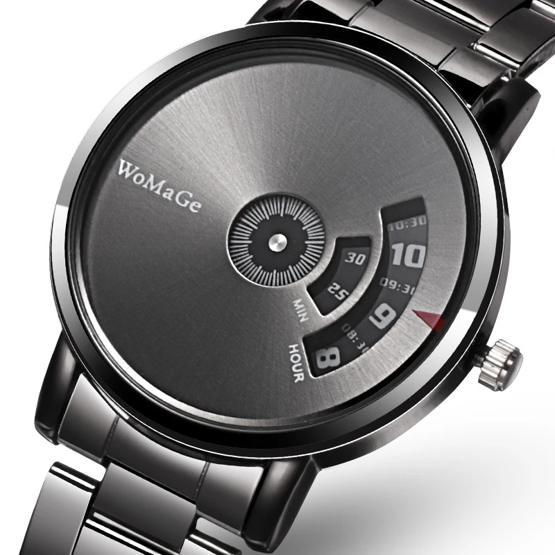 

WoMaGe Brand Turntable Men's Watch Fashion Men Watches Luxury Full Steel WristWatch Male Date Clock Saat Relogio Masculino