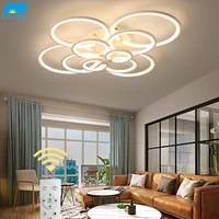 modern simple led ceiling lamp kinwope personality circle ring bedroom lamp creative art acrylic living room dining room lamp