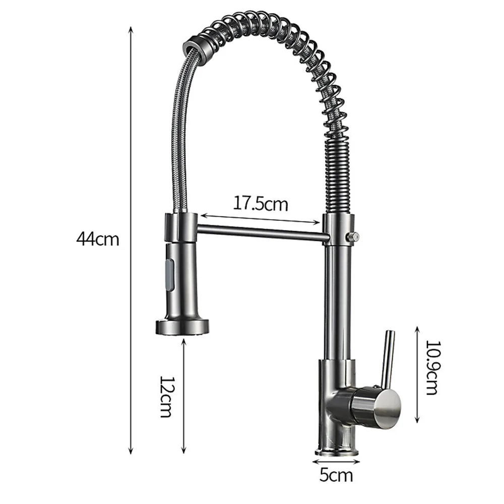 

Brushed Brass Kitchen Faucet Deck Mounted Mixer Tap 360 Degree Rotation Stream Sprayer Nozzle Kitchen Sink Hot Cold Water Taps