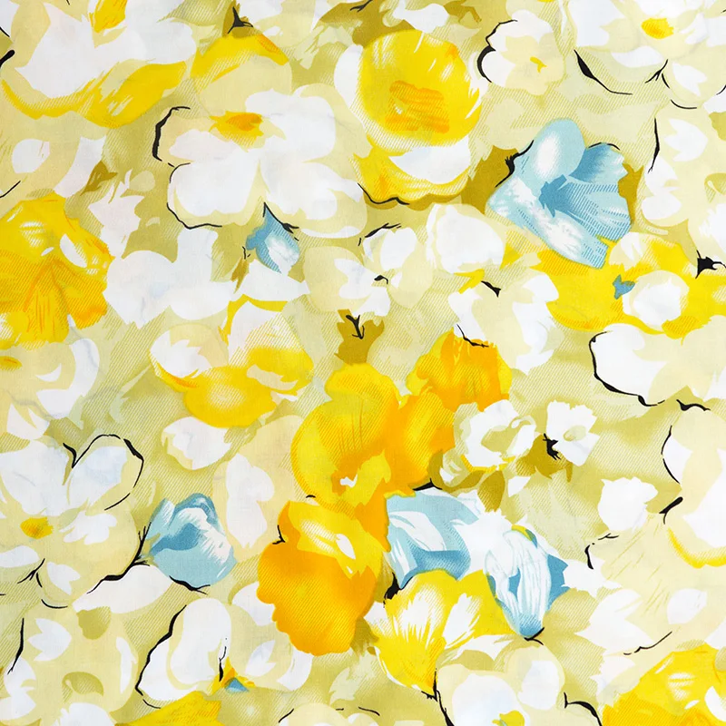 

Thin Summer Rayon Cotton DIY Handmade Skirts Women's Skirts Clothes Floral Poplin Fabric By The Meter