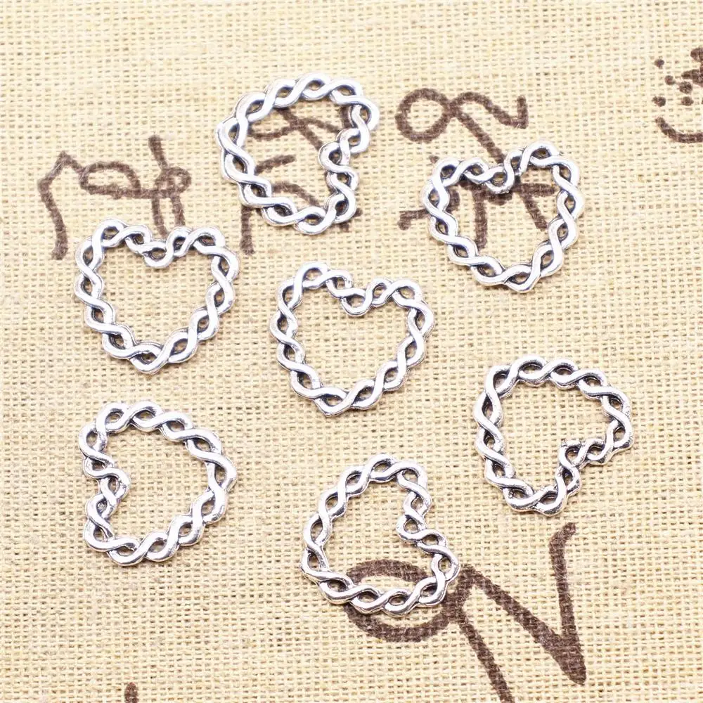 

Supplies For Jewelry Making 20pcs 19x20mm Antique Silver Color Heart Connector