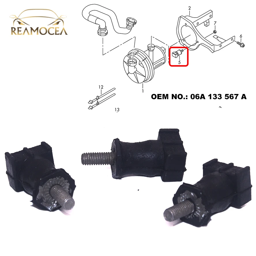 Reamocea 3 шт. дополнительное крепление насоса воздуха 06A 133 567 A подходит для VW Jetta Golf