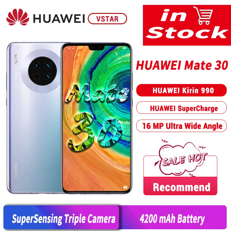 Оригинальный смартфон HUAWEI Mate 30 6 62 дюйма Восьмиядерный процессор Kirin 990 8 ГБ 128 Android