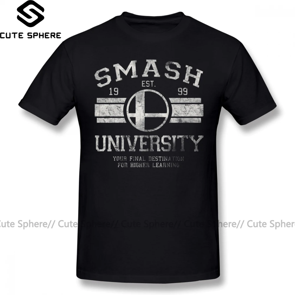 Супер Smash Bros футболка Smash Университет V2 Футболка мужская потрясающая футболка 100 хлопок пляжная негабаритная графическая футболка