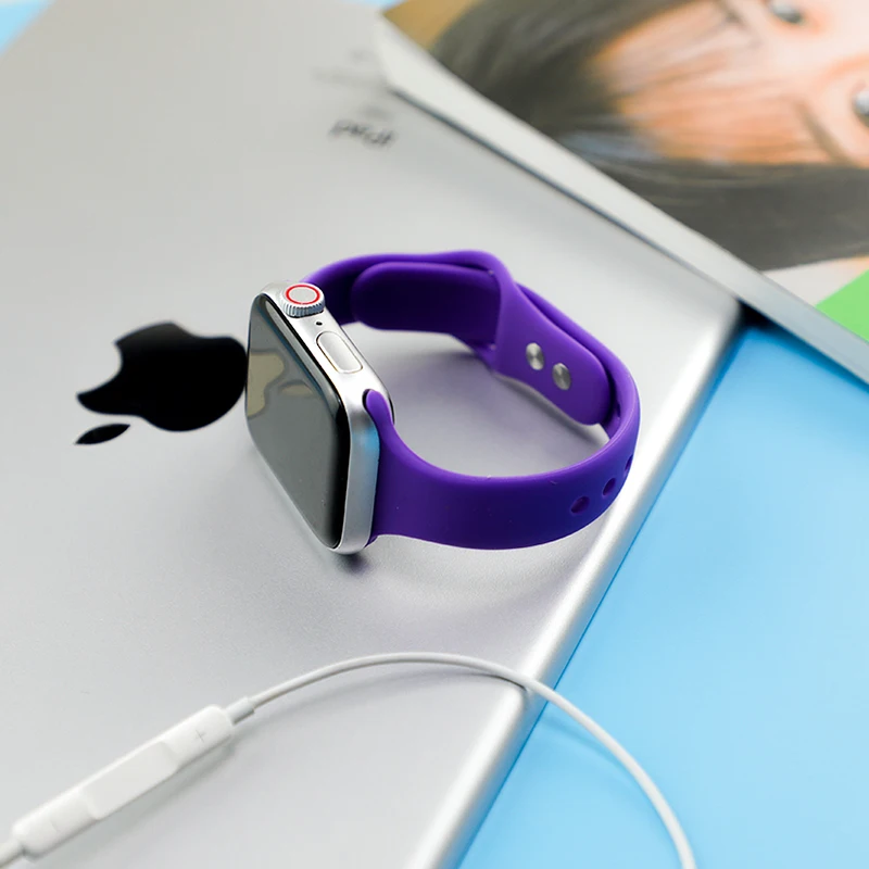 Силиконовый ремешок для Apple Watch band 42 мм/38 мм iwatch 5 Band 44 мм/40 спортивный браслет