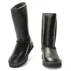 Женские зимние сапоги из натуральной овечьей кожи, женские сапоги, 100% натуральный мех, теплая шерстяная обувь, зимние длинные сапоги, высокая водонепроницаемая обувь