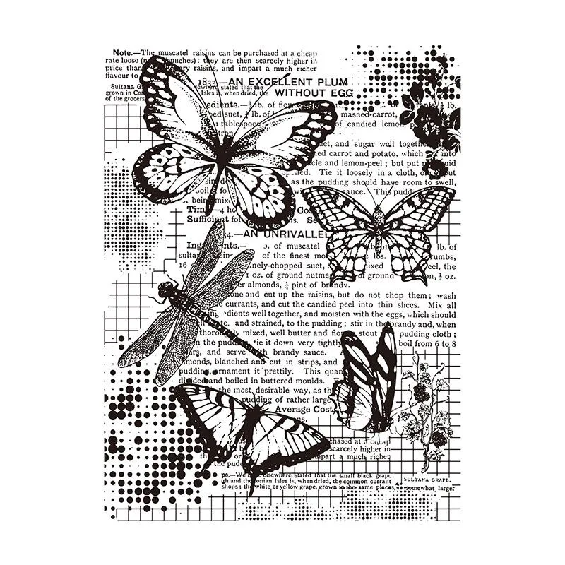 

KSCRAFT Retro Butterfly Transparent Clear Silicone Stamp/Seal for DIY scrapbooking/photo album Decorative clear stamp sheets 056