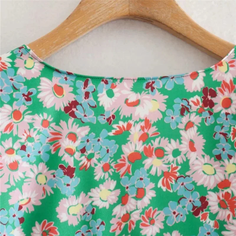 Летнее платье-миди с длинным рукавом и цветочным принтом | Женская одежда