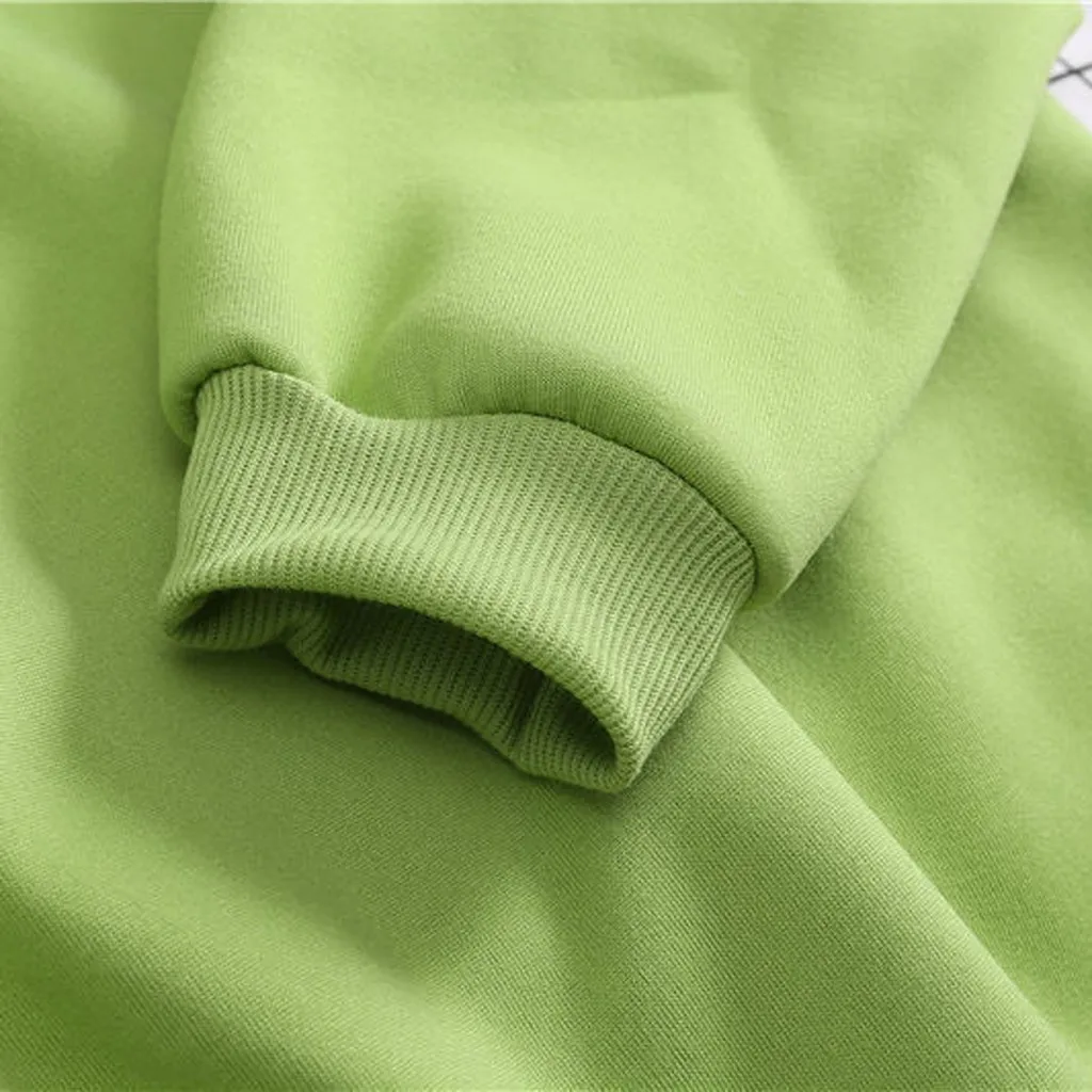 

Women Hoodie Autumn Long Sleeve Sweatshirt Korea Pocket Drawstring Hooded Green/blue/gray/white Color Casual Pullover Streetwear