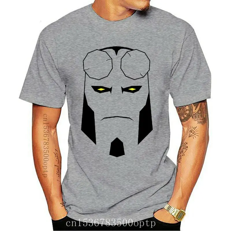 

Design Hellboy Minimalist Men T Shirt Creative Tee Shirt Short Sleeve Crewneck T-Shirt Cotton Unique Tops