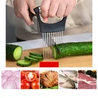 2021 Еда ломтик помощник подставка для овощей Нержавеющаясталь резчик лука лук нарезать фрукты овощи Slicer Резак для томатов