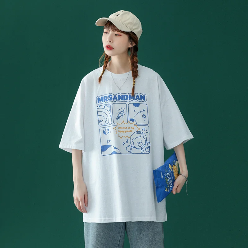 

Tidal current Women's clothing 2021 summer New anime plus size tee funny Short Sleeve T-Shirt streetwear Top american clothes