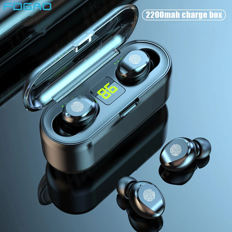

TWS for Bluetooth Earphones 2200mAh Charging Box Wireless Headphone 9D Stereo Sports Waterproof Earbuds Headsets With Microphone