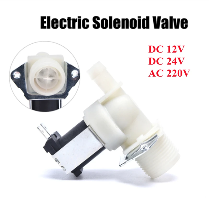 

1PC Plastic+Brass DC12V 24V AC220V Water Electromagnetic Valve Normally Closed Water Drain Valve Electric Water Inlet Solenoid
