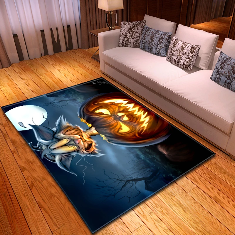 Скандинавские ковры фланелевые с принтом для Хэллоуина декор салона коврик