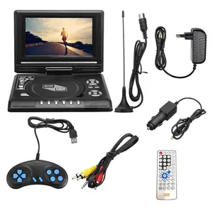 7 8 inch portable hd tv home car dvd player vcd cd mp3 dvd player usb cards rca tv portatil cable game 169 rotate lcd screen free global shipping