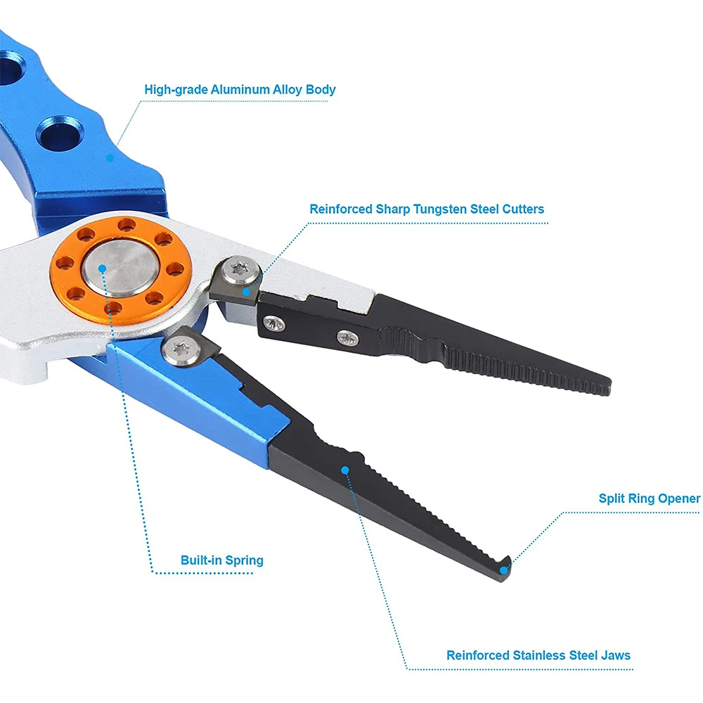 

Fishing Pliers Fishing Tools Line Cutter Multifunctional Knot Aluminum Alloy Scissors Hook Remover 150g 20CM Fishing Equipment