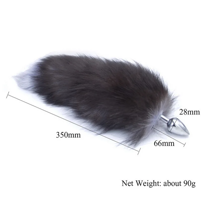 Сексуальные костюмы Анальная пробка хвост из нержавеющей стали с лисьим хвостом