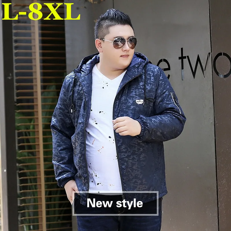 Новые зимние размера плюс 8XL 7XL мужская зимняя куртка теплые мужские пальто Мода