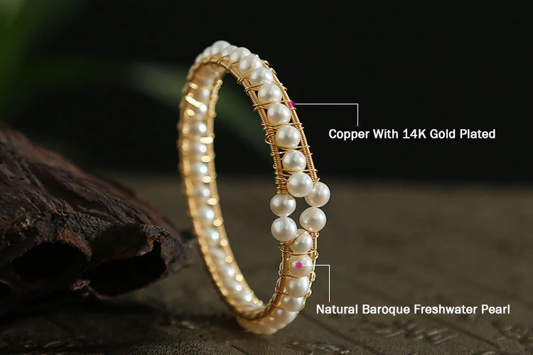 

GREEN PURPLE Handmade Natural Freshwater Pearl Double Layer Bangle For Women Daughter Gift Fashion Jewelry Bransoletki Damskie