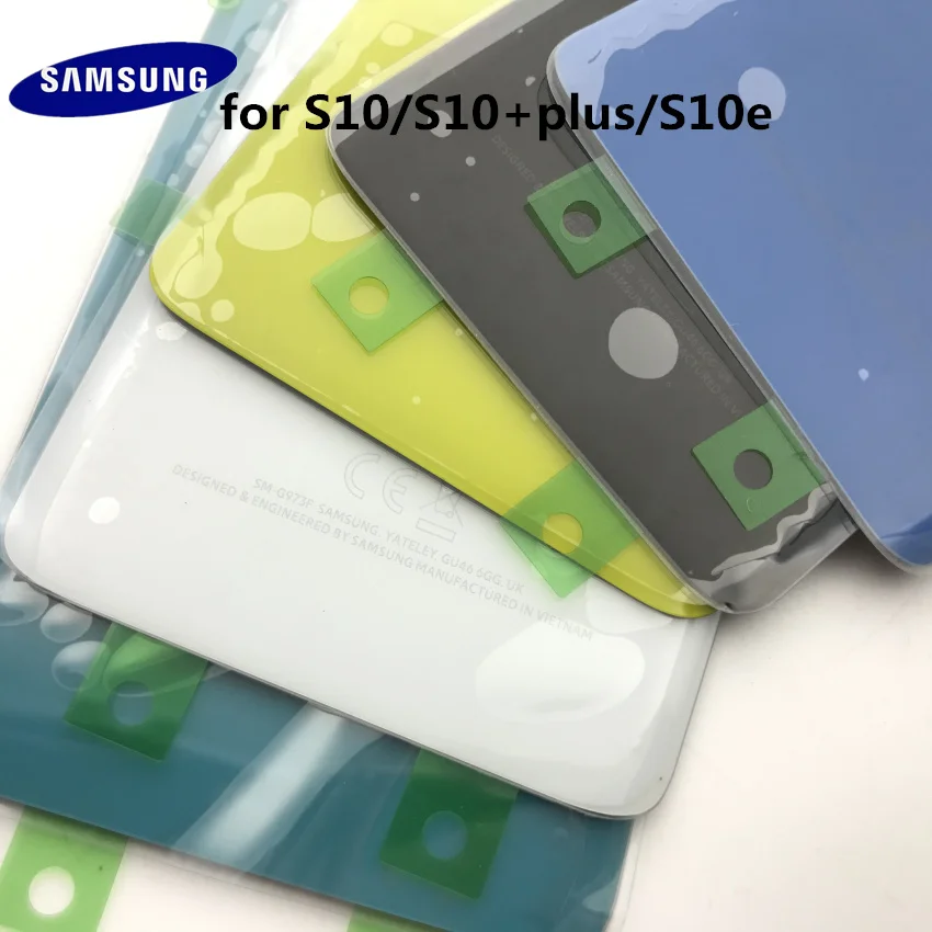 samsung Galaxy S10+ plus G970 G975 S10e G973 Задняя стеклянная крышка батарейного отсека, задняя крышка корпуса, запасной чехол+ клейкая наклейка
