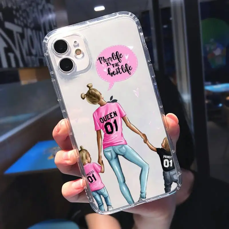

Super Dad Mom Baby Girl Fashion Phone Case Transparent soft For iphone 5 5s 5c se 6 6s 7 8 11 12 plus mini x xs xr pro max