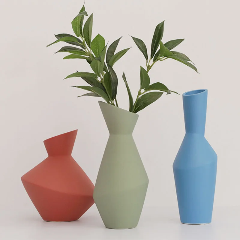 Северная геометрическая фростированная керамическая ваза Morandi для цветов декор дома современный держатель растений на стол гидропоника комнаты декора.