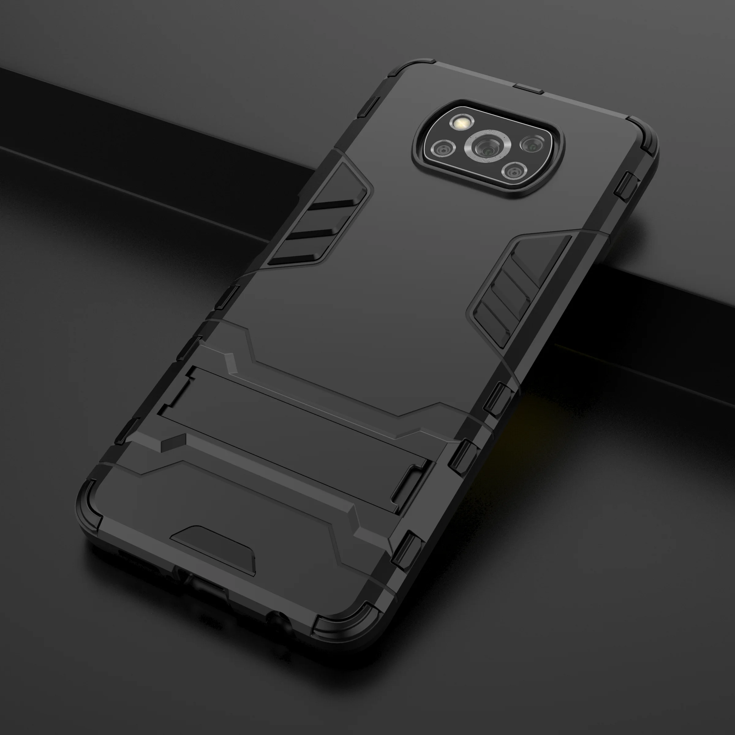 Kickstand чехол для Xiaomi poco x3 NFC Mi 9 10 CC9 Note Pro Lite Redmi 9s 8 8T 7 K20 K30 Max противоударный защитный