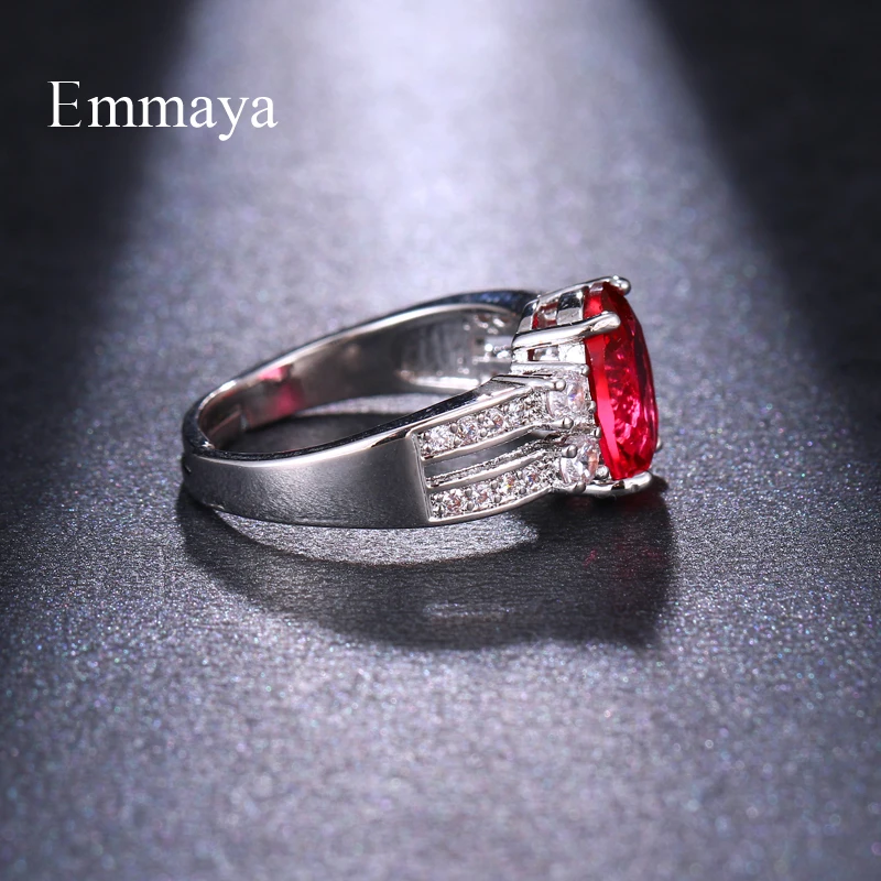 Emmaya новый дизайн для женщин модное элегантное кольцо с красным цирконием