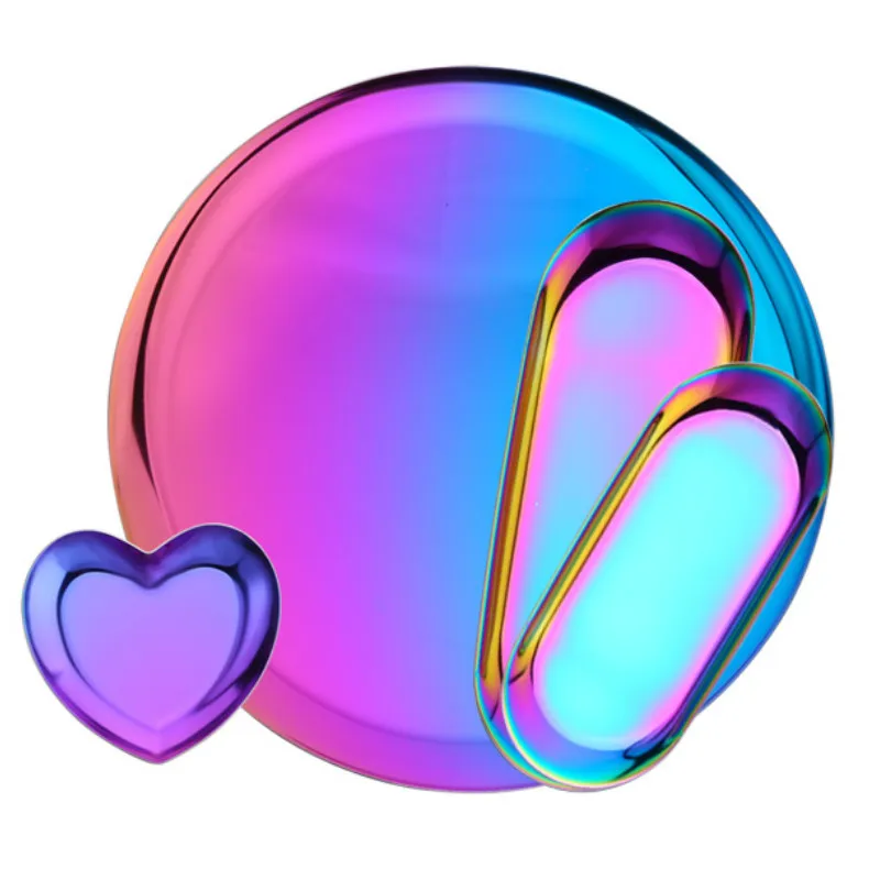 Скандинавский розовый золотой поднос для хранения ювелирных изделий лоток из