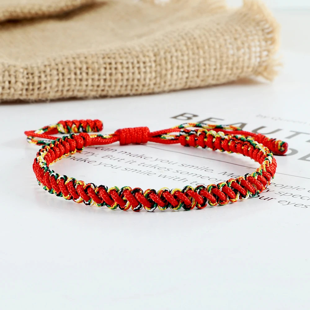 Плетеные браслеты ручной работы тибетский буддийский Плетеный веревочный