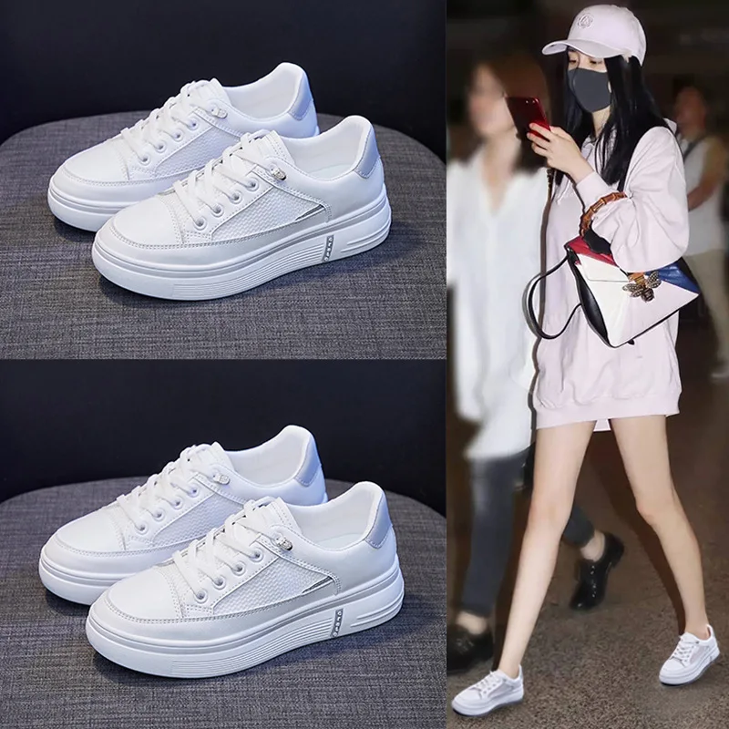 Ins with female white shoe breathable surface 2021 han edition student summer new thick bottom sandals women leisure KT526-1