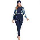 Мусульманский купальник 2020, Мусульманский купальник большого размера плюс, летняя пляжная одежда для плавания, пляжная одежда для арабских женщин, купальник Burkini