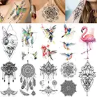 Ювелирные изделия, Ловец снов, Временные татуировки, наклейка, татуировки Колибри, лист, кружево, индийский Менди, сексуальные свадебные татуировки, бумага для женщин