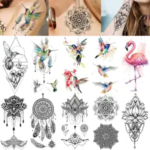 Ювелирные изделия, Ловец снов, Временные татуировки, наклейка, татуировки Колибри, лист, кружево, индийский Менди, сексуальные свадебные татуировки, бумага для женщин