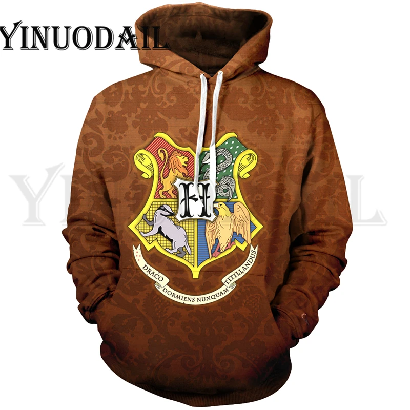 L Wizardry Hufflepuff толстовка с 3D принтом и карманом Хогвартс Гриффиндор унисекс Толстовка костюм толстовки Мужская одежда - Цвет: L