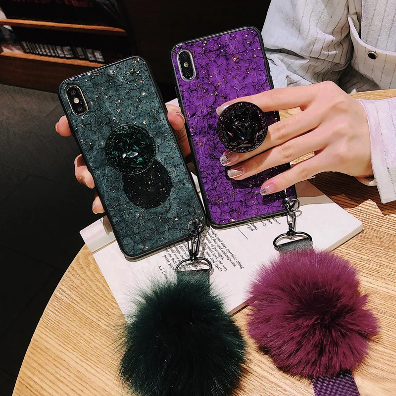 Роскошный блестящий чехол для iPhone 7 XR силиконовый держатель XS Max 6s 8 Caes 6 Plus чехол|case