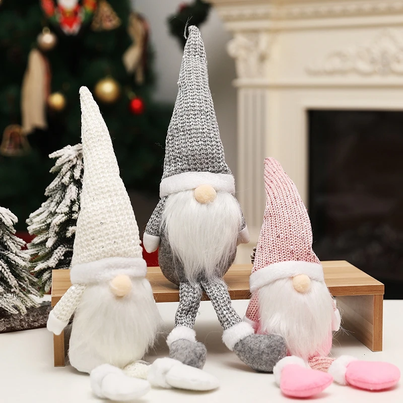 Faceless Man Doll Santa Chrismas Tree Pendant Hanging Ornaments Gift New Year Home Decorations Swedish Figurine Long Hat Elf