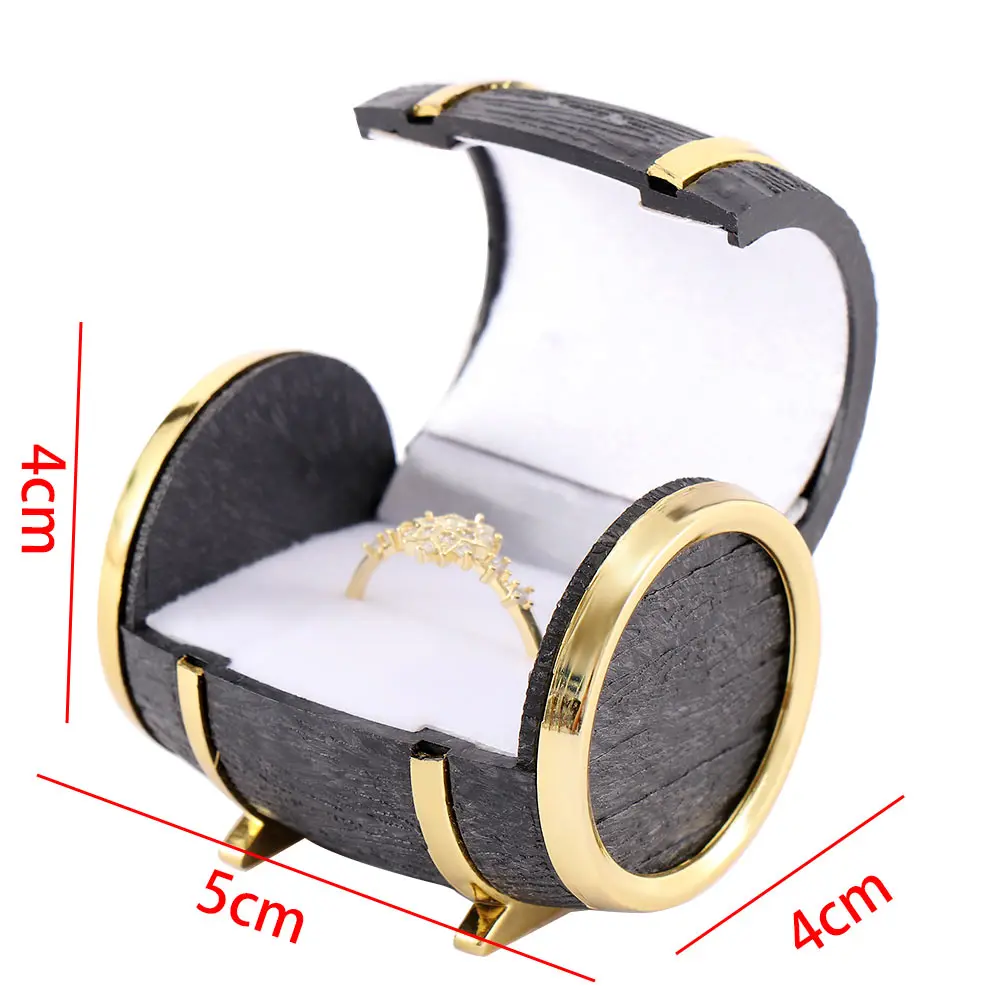 

1Pcs New Novelty Europe Beer Barrel Velvet Ring Earring Jewelry Packaging & Display Case Gift