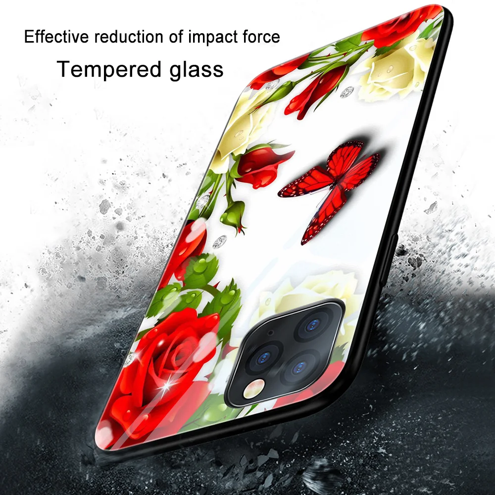 

Butterfly Case For iPhone 12 Pro Cover For iPhone 11 12 Pro Max mini XS Max X 8 7 SE 2020 6s Plus XR Glass Phone Cases Funda