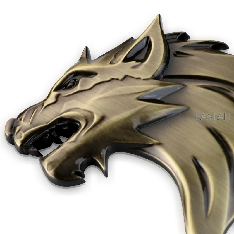 Персонализированный автомобильный логотип с изображением головы волка, трехмерный стикер животных для декорации кузова автомобиля, аксессуары.