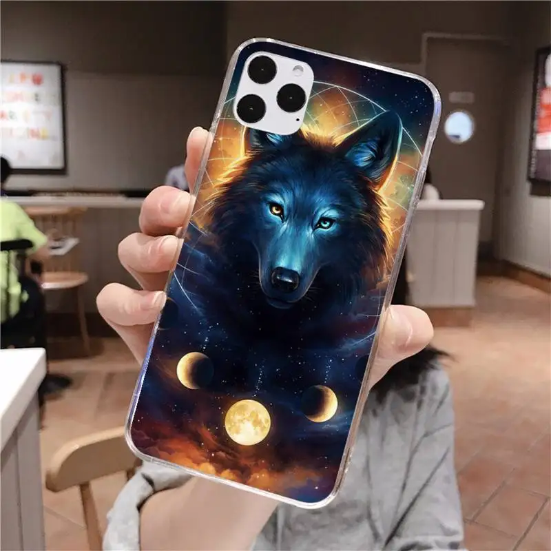moon roaring wolf phone case for iphone 12 pro max 11 pro xs max 8 7 6 6s plus x 5s se 2020 xr cover free global shipping