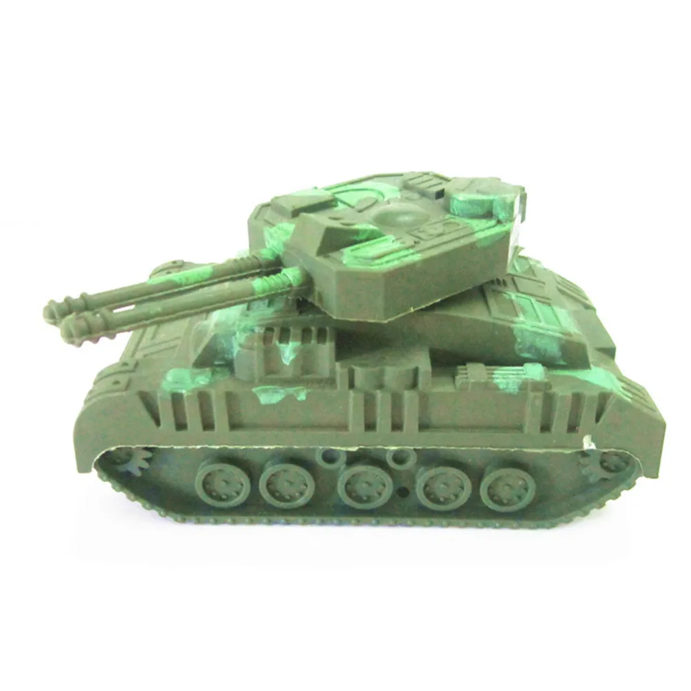 

3D Hobbies Kids Educational Gift Toy 10.5*5.5*5.5CM Plastic Army Green Tank Cannon Model Miniature