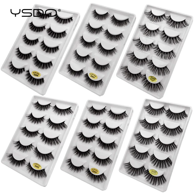 YSDO, 5/710 пар, норковые ресницы, макияж, искусственные 3d норковые ресницы, ручная работа, объемные ресницы, искусственные ресницы, maquillaje, натуральные накладные ресницы