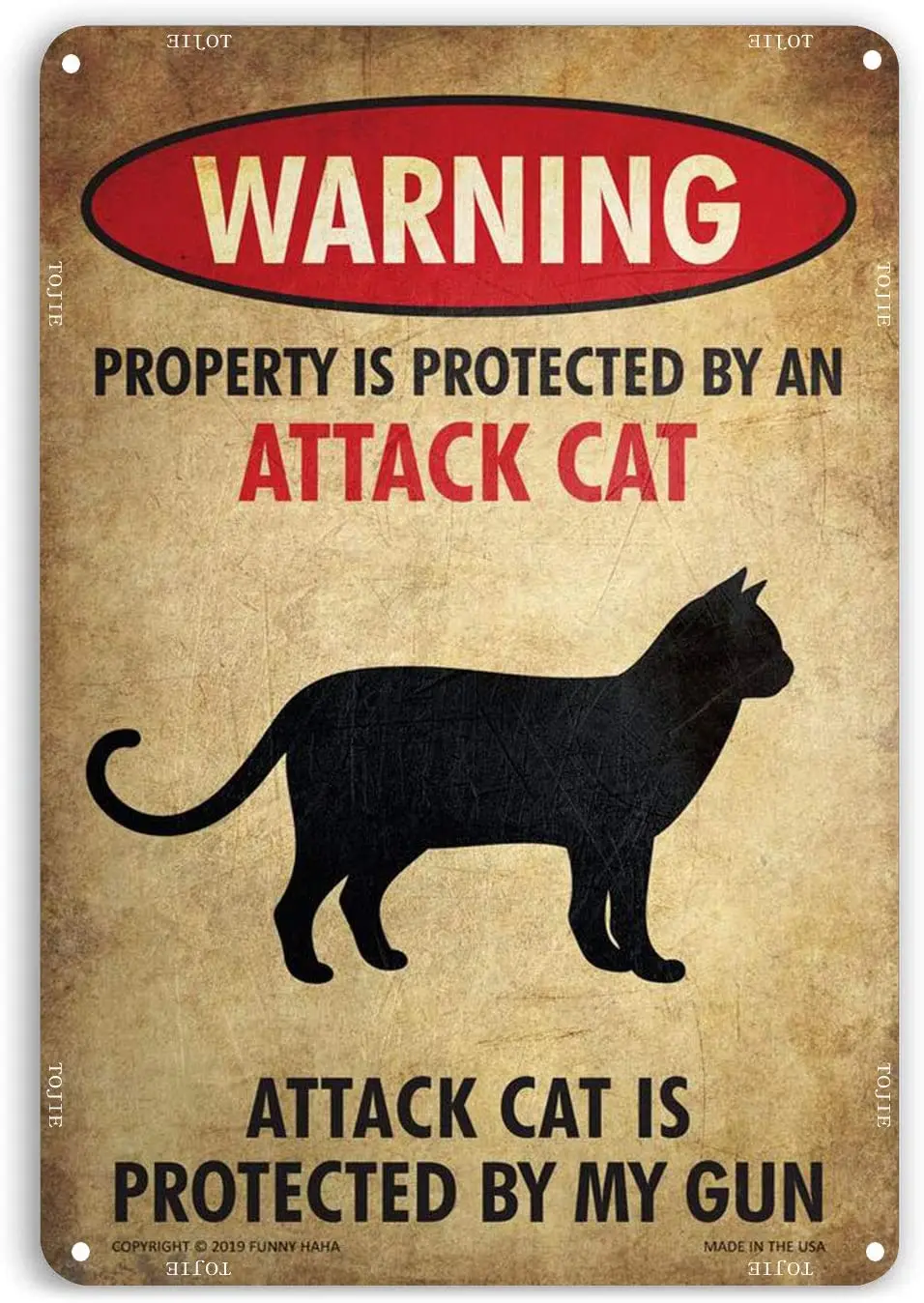

VINTAGE METAL SIGNS,Beware of Cat Funny Metal Sign,12 x16 Inches Metal Signs,Metal Sign Multiple Sizes Sidewalk,Driveway