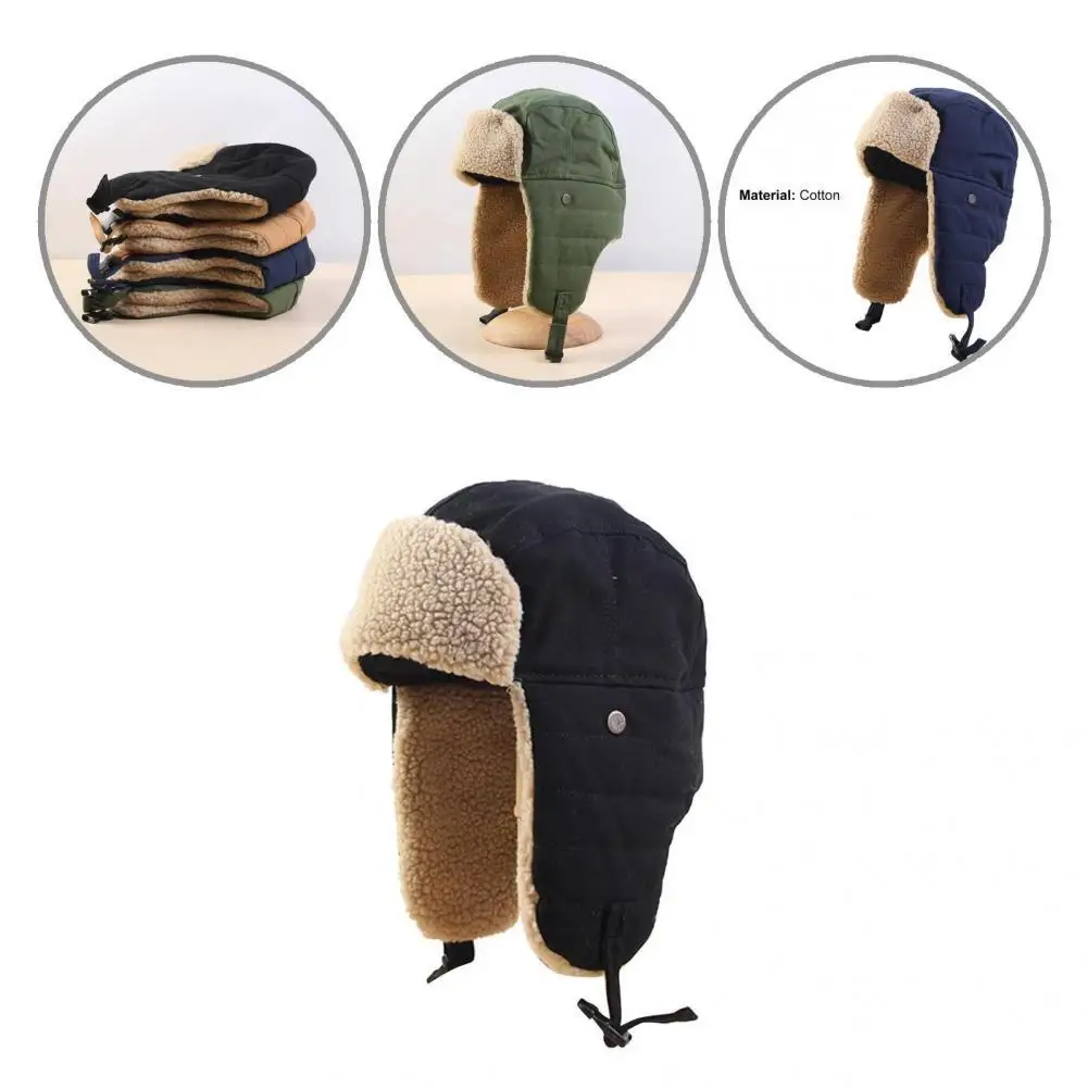 

Warm Bomber Hats Earflap Russian Hat Men Women Ear Flap Winter Hat Windproof Cycling Skiing Winter Snow Hats Dropshipping 2021