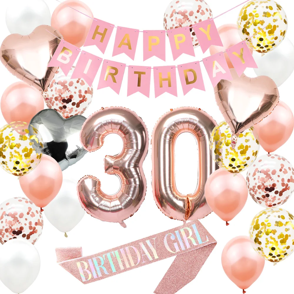 

Happy 30Th Birthday Party Decorations for Her Rose Gold Sweet 16 Birthday 20 40 50 60 70 80 90 Birthday Party Supplies for Women