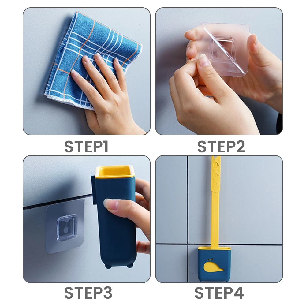 

Toilet Brushes With Holders Base Anti-Drip Toilet Brush Holder Sets With No-Slip Long Plastic Handle Soft Flexible Bristles